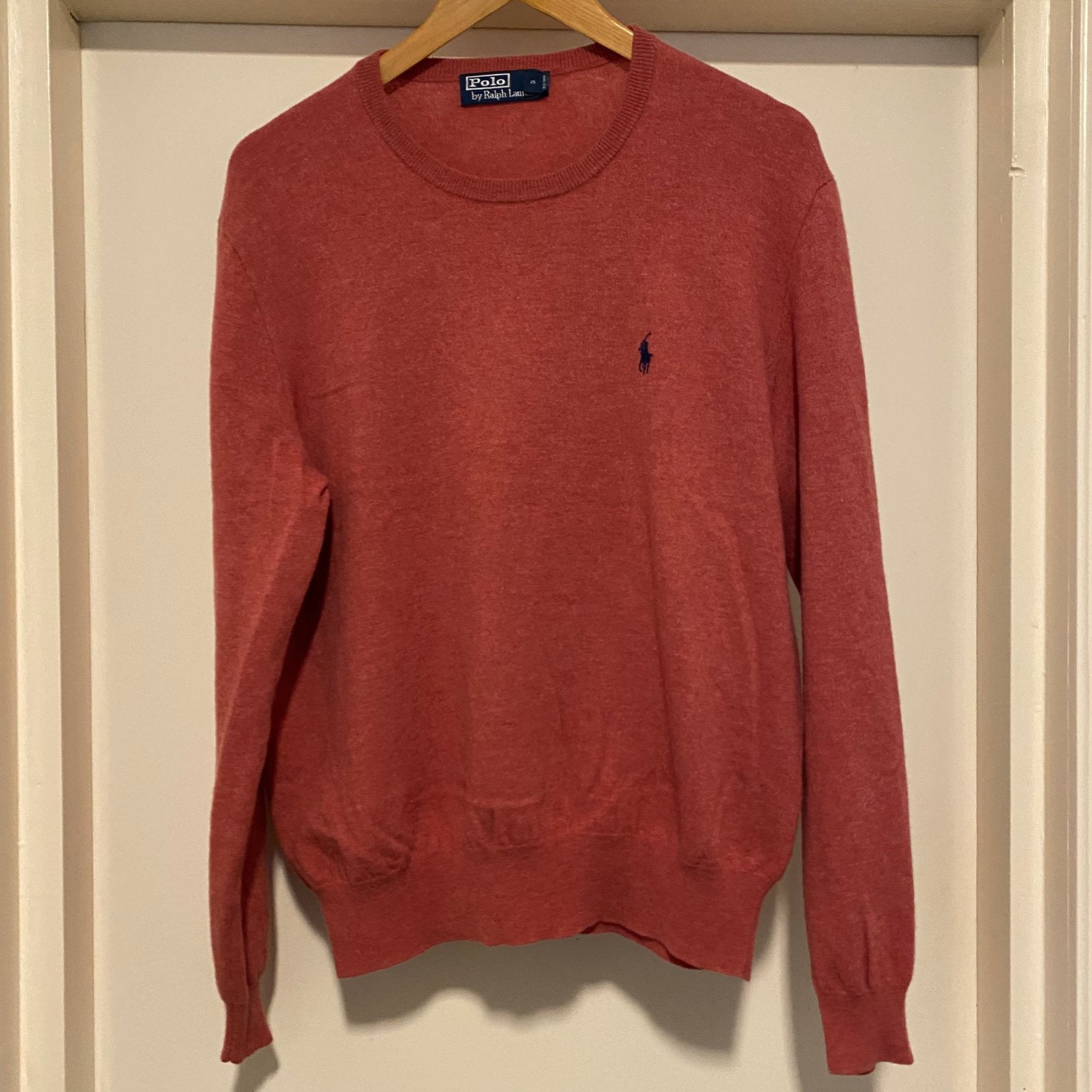 RALPH LAUREN POLO WOLLEN TRUI  L, Kleding | Heren, Ophalen of Verzenden, Gedragen, Maat 52/54 (L), Roze
