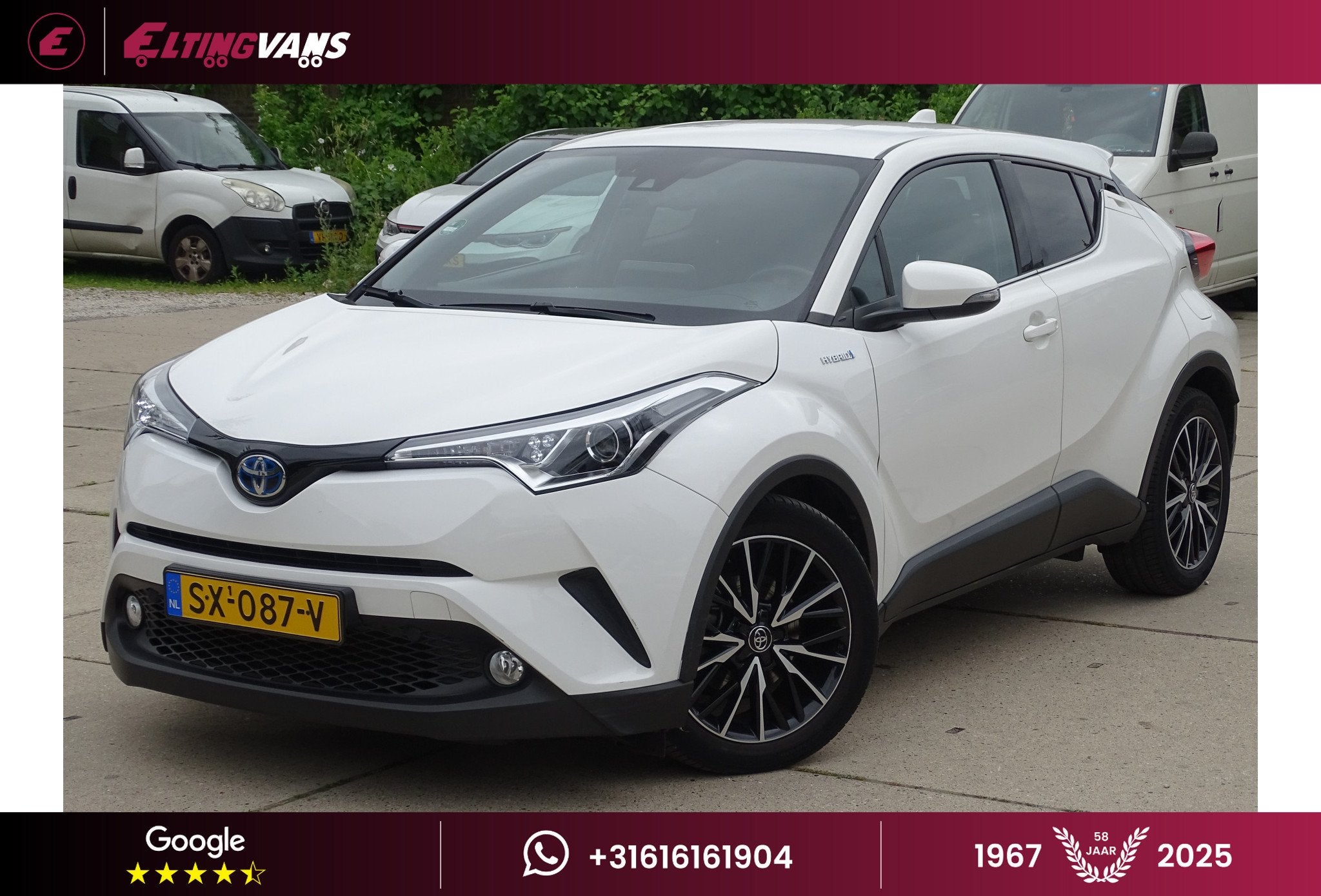 Toyota C-HR 1.8 Hybrid Energy (bj 2018, automaat), Stof, 4 cilinders, Wit, Hybride Elektrisch/Benzine