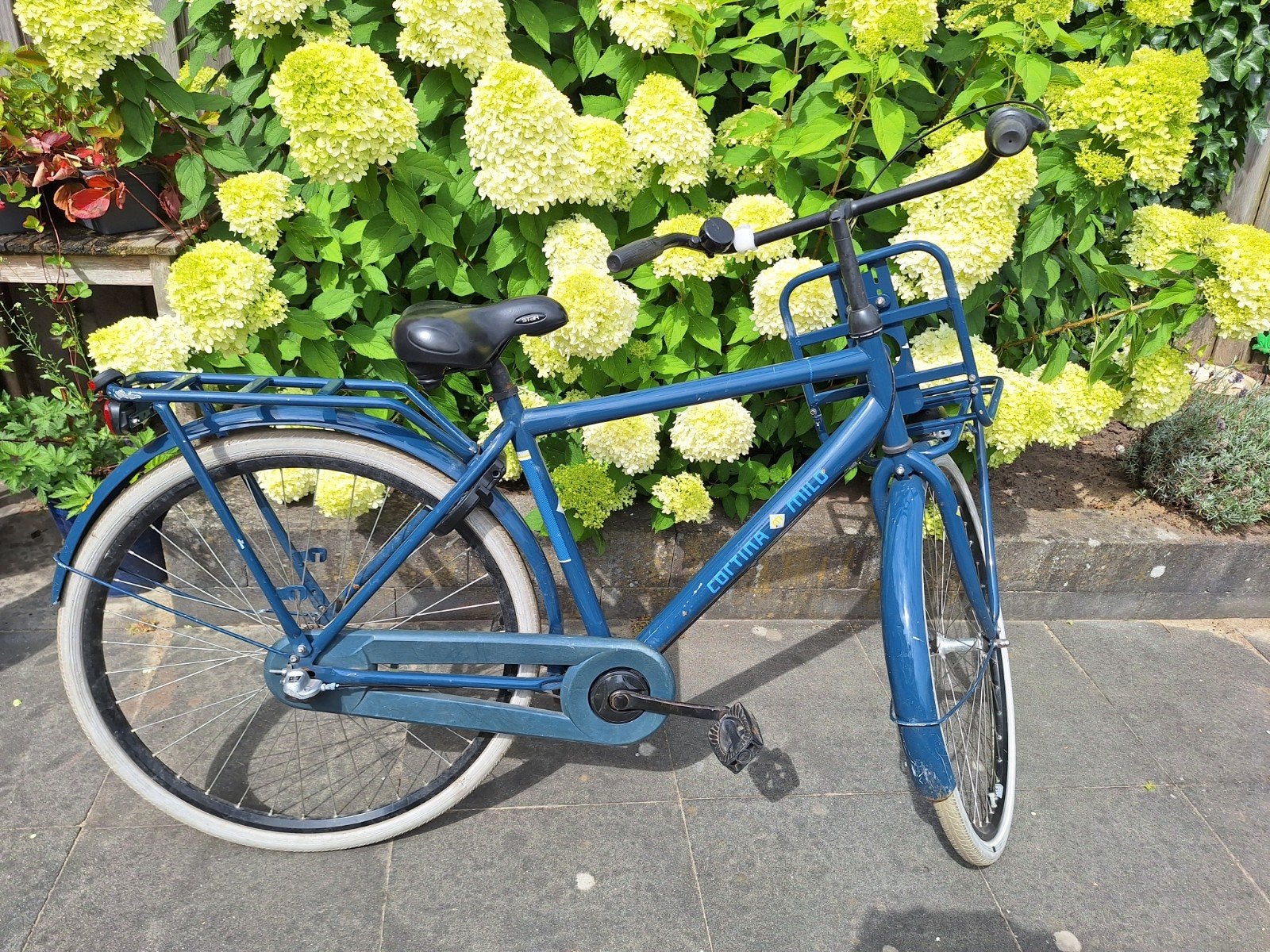 Heren of jongens fiets Cortina 28 inch met laag frame, Fietsen en Brommers, Terugtraprem, Gebruikt, Cortina U4 transportfiets