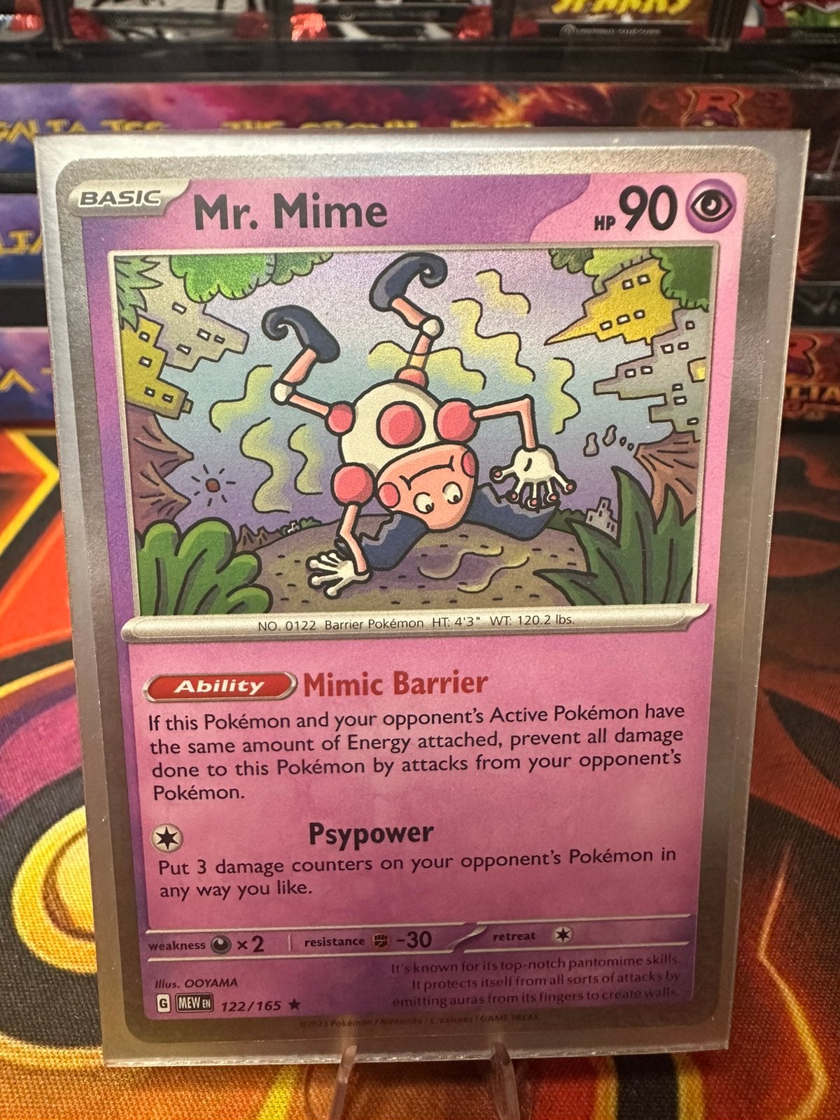 Mr. Mime (MEW 122) 151, Hobby en Vrije tijd, Verzamelkaartspellen | Pokémon, Ophalen of Verzenden, Zo goed als nieuw, Losse kaart