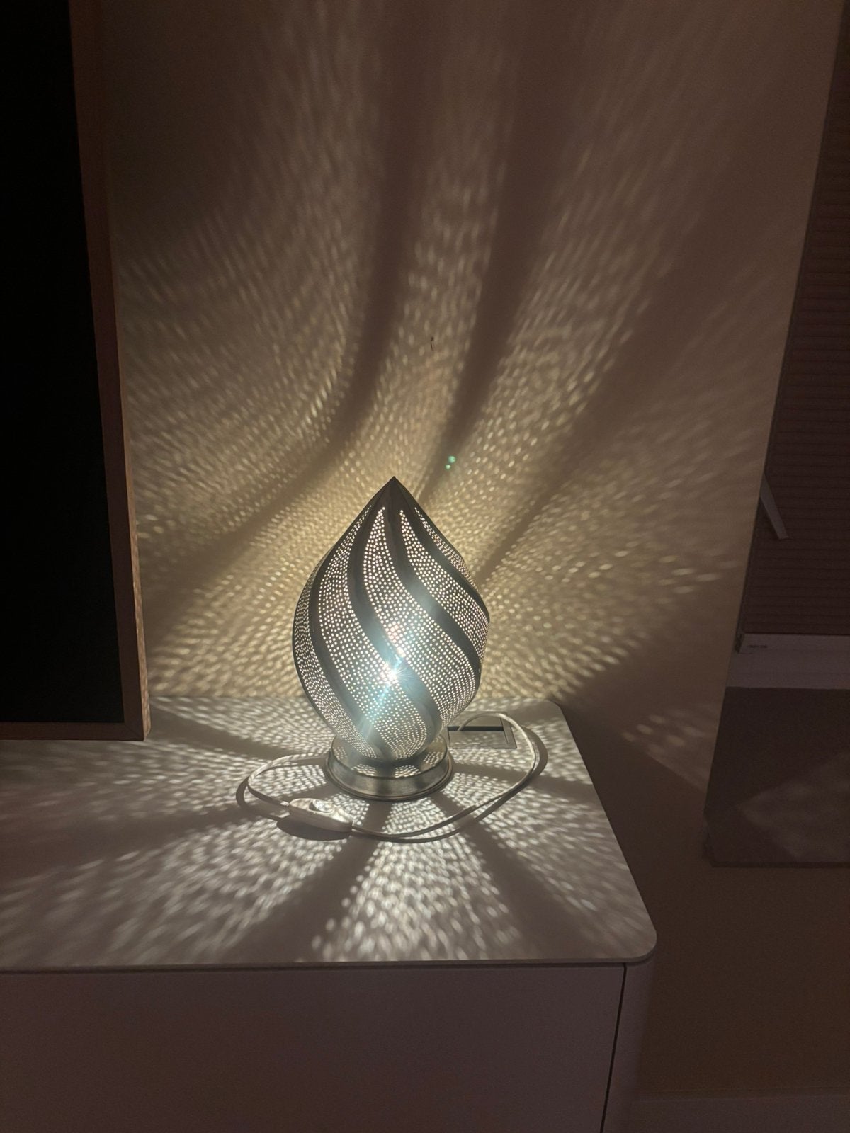 Zenza tafellamp zilverkleurig, 30 cm, E14 (klein), Overige stijlen, Ophalen of Verzenden