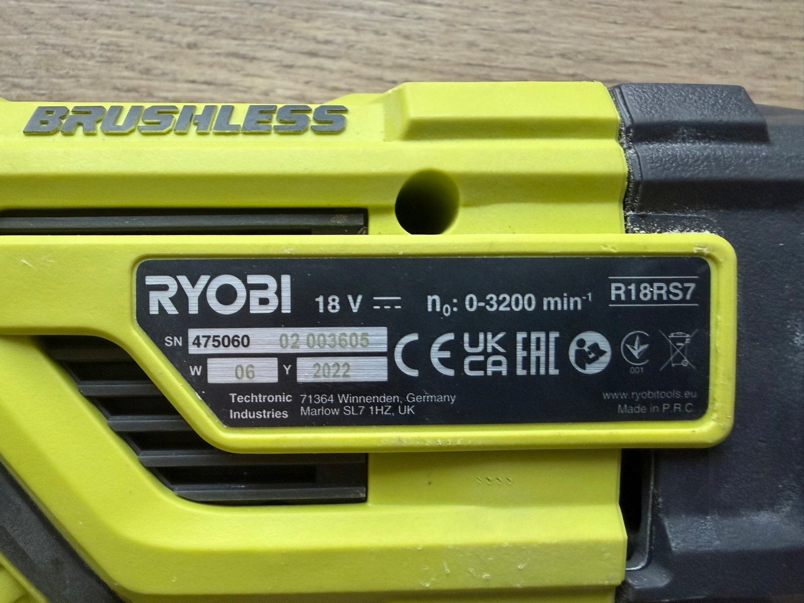 Ryobi R18RS7 Accu Reciprozaag - Zo goed als nieuw, 70 mm of meer, Ophalen of Verzenden, Zo goed als nieuw, Reciprozaag