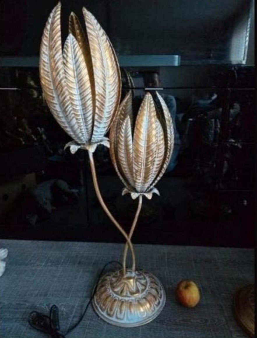 Gouden bloem lamp - Uniek design, Ophalen, Overige materialen, Nieuw, Klassiek, Eclectisch, Art Deco