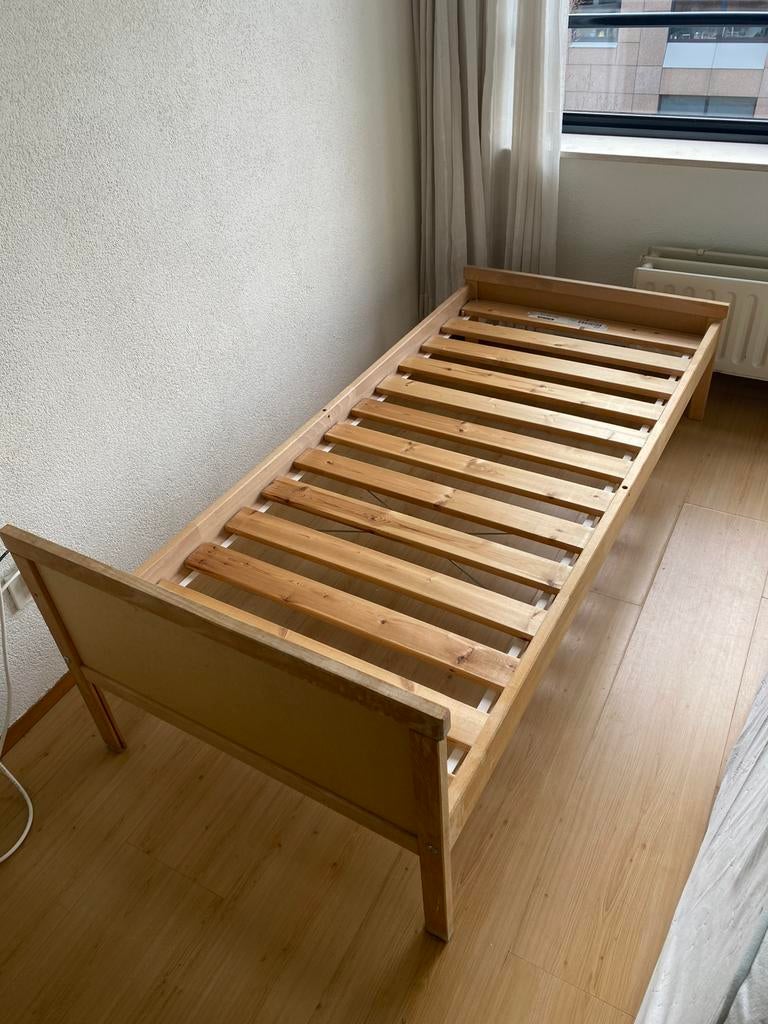 Mooi SNIGLAR IKEA houten bed met SULTAN LADE lattenbodem, Gebruikt, 70 tot 85 cm, 160 tot 180 cm, Ophalen