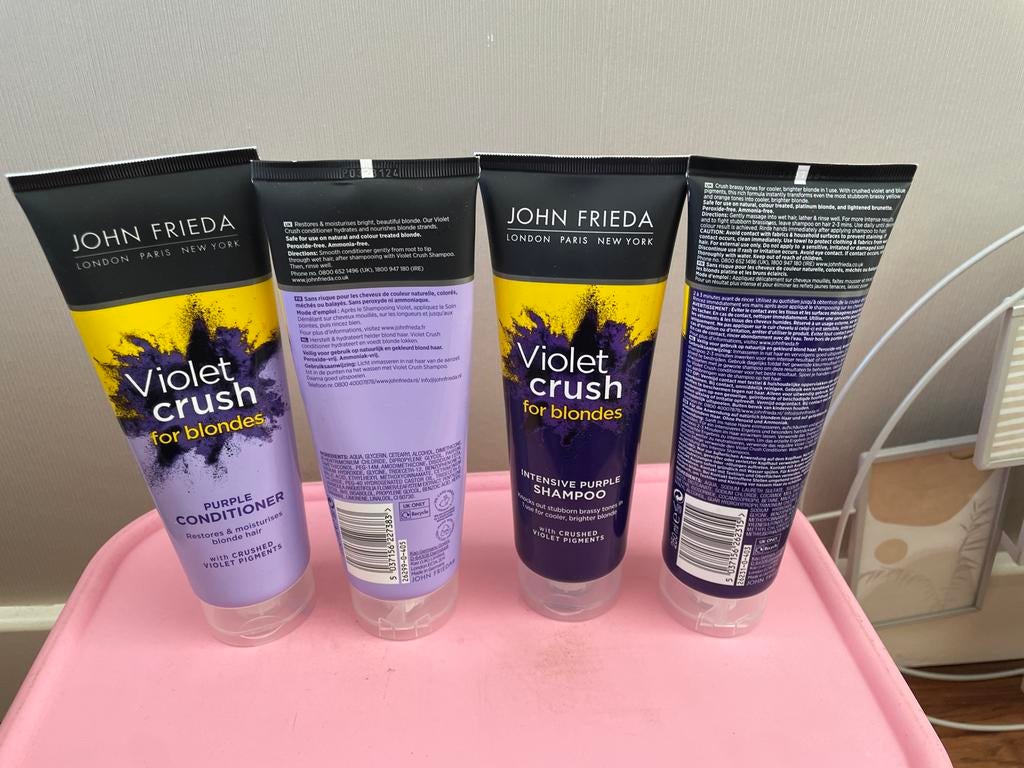 John Frieda Violet Crush Shampoo & Conditioner voor blond ha, Ophalen of Verzenden, Zo goed als nieuw, Shampoo of Conditioner