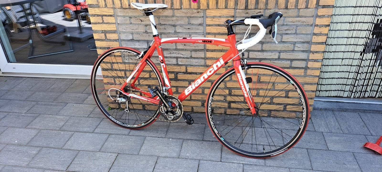 Bianchi via nirone 7 racefiets - Rood/Wit - Goede staat, Ophalen, Aluminium, Meer dan 20 versnellingen, Overige merken
