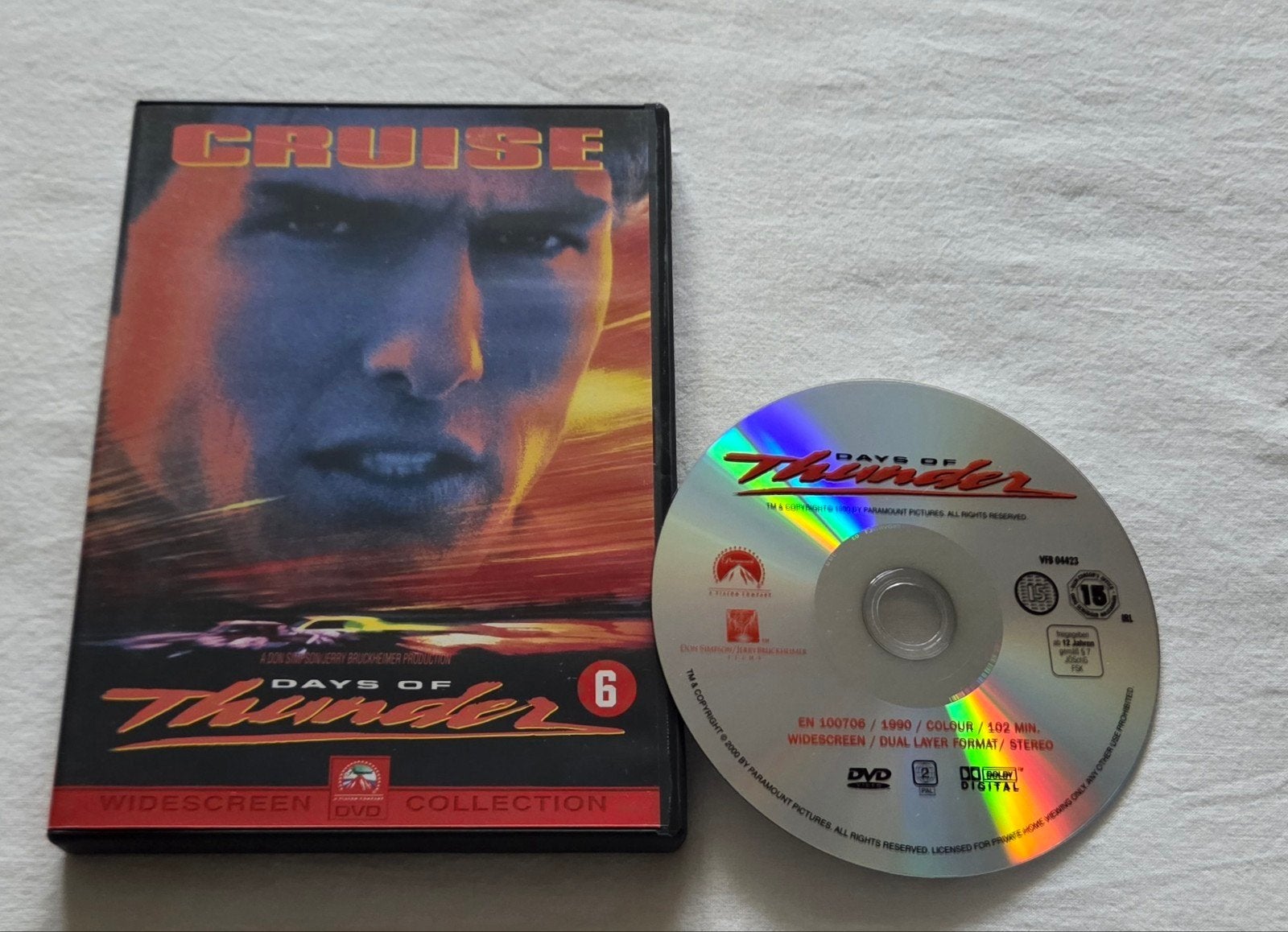 Tom Cruise Days Of Thunder Dvd Actie, Vanaf 16 jaar, Ophalen of Verzenden, Zo goed als nieuw