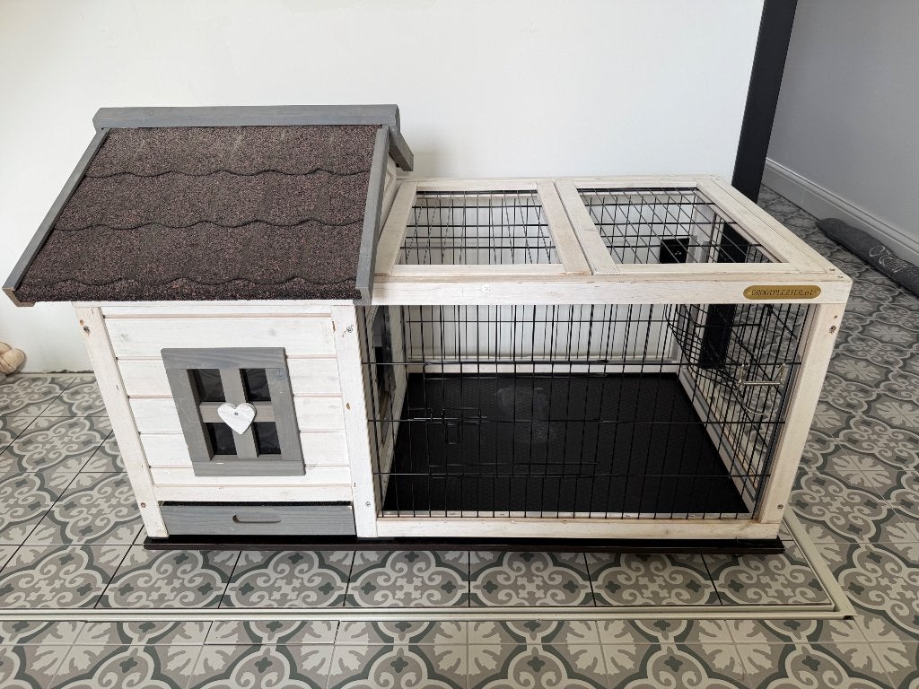 Houten Konijnenhok & Vlonder, Ophalen, 110 cm of meer, Cavia, Zo goed als nieuw