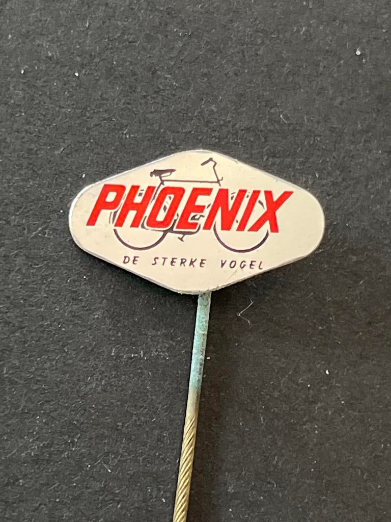 Vintage Phoenix Fiets Speldje - De Sterke Vogel, Gebruikt, Transport, Ophalen of Verzenden, Speldje of Pin