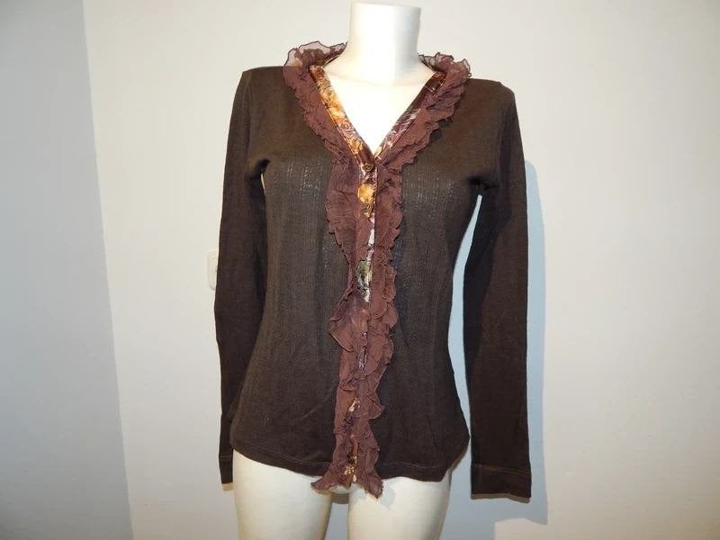 Dolce & Gabbana deels wollen vintage vest zijde ruches L