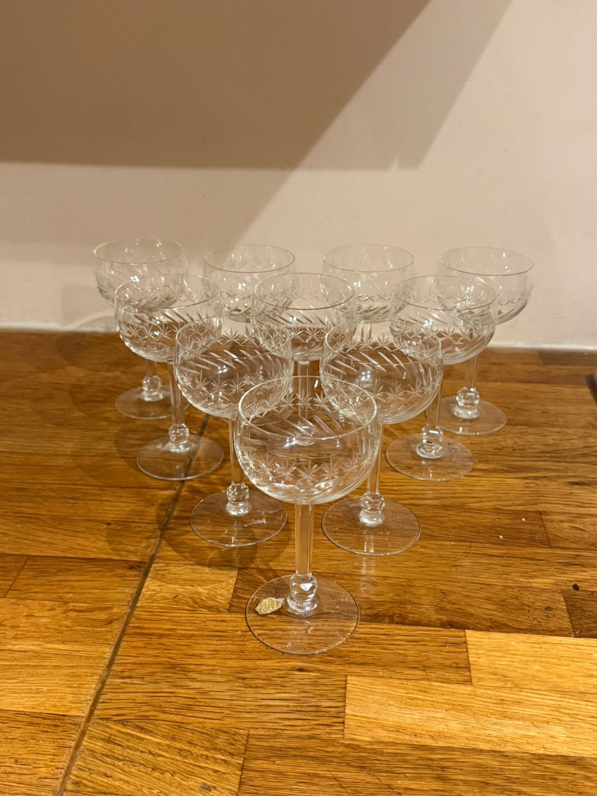 Prachtige Set van 10 Kristallen glazen – Beyer 'Treveris', Verzamelen, Glas en Borrelglaasjes, Ophalen, Zo goed als nieuw, Overige typen