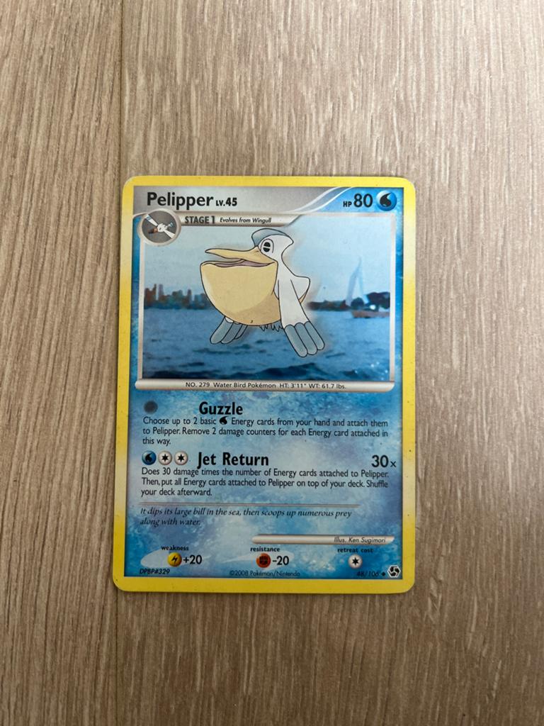 Pelipper Pokémon Kaart LV.45 HP80, Ophalen of Verzenden, Gebruikt, Losse kaart