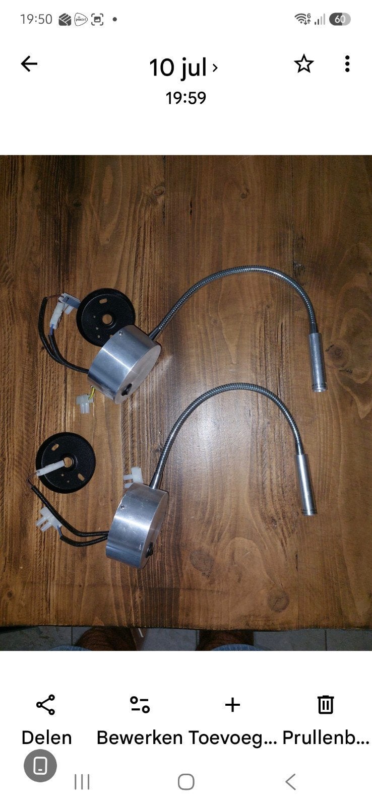 Flexibele LED leeslampjes - Set van 2, Overige merken, Gebruikt, Overige fittingen, Zilver