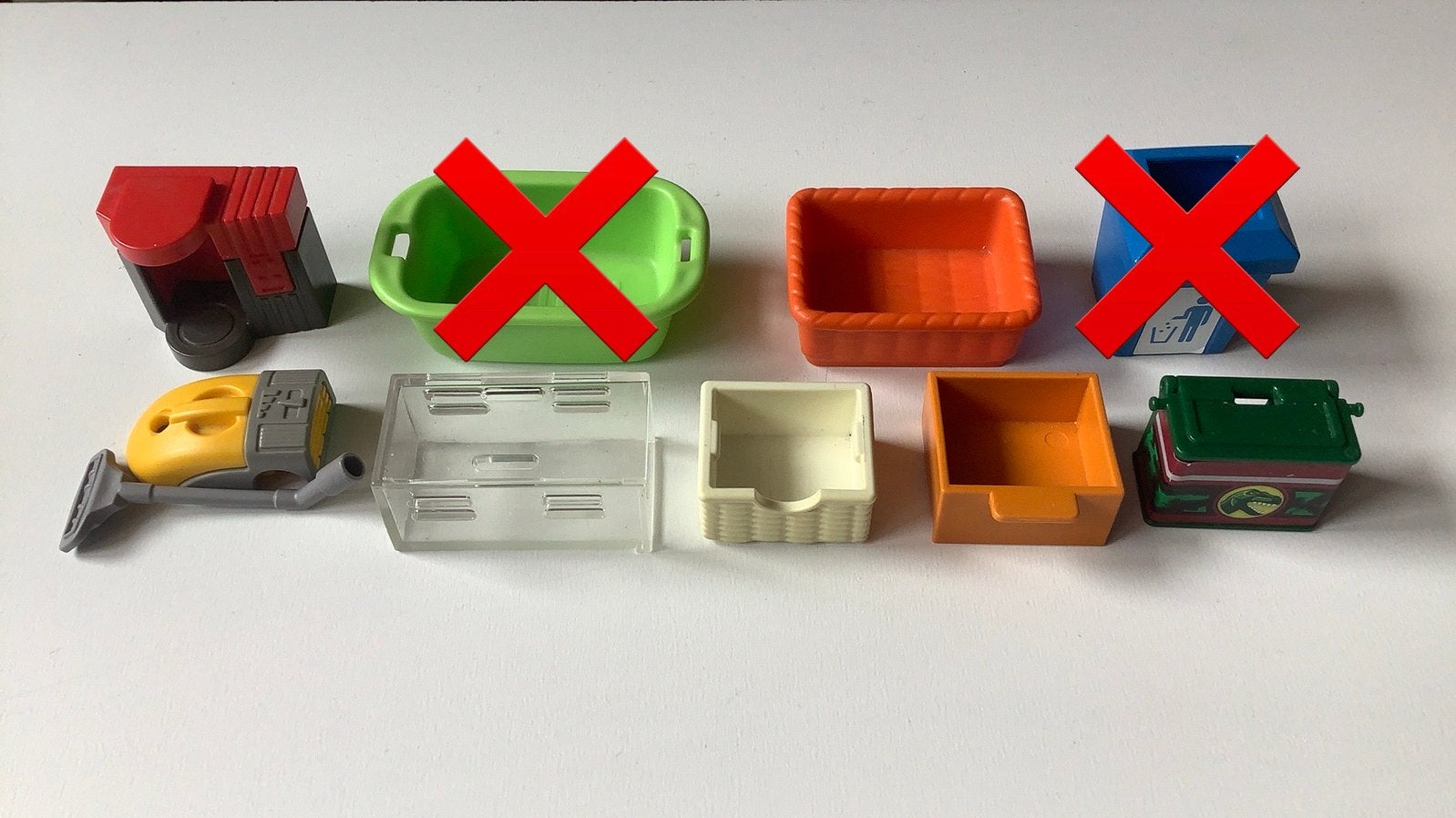 Playmobil onderdelen mand la lade stofzuiger koffer dino, Ophalen, Gebruikt