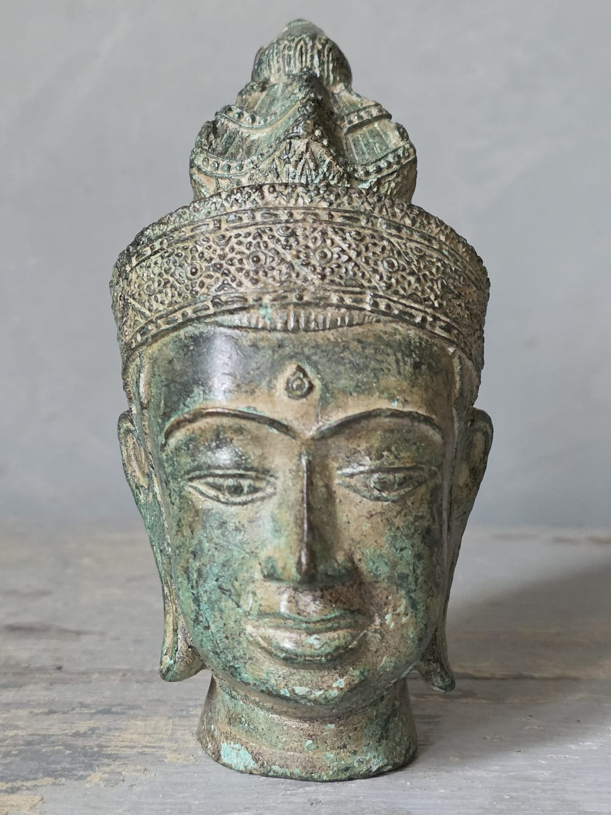 Bronzen buddha hoofd, Antiek en Kunst, Verzenden, Brons