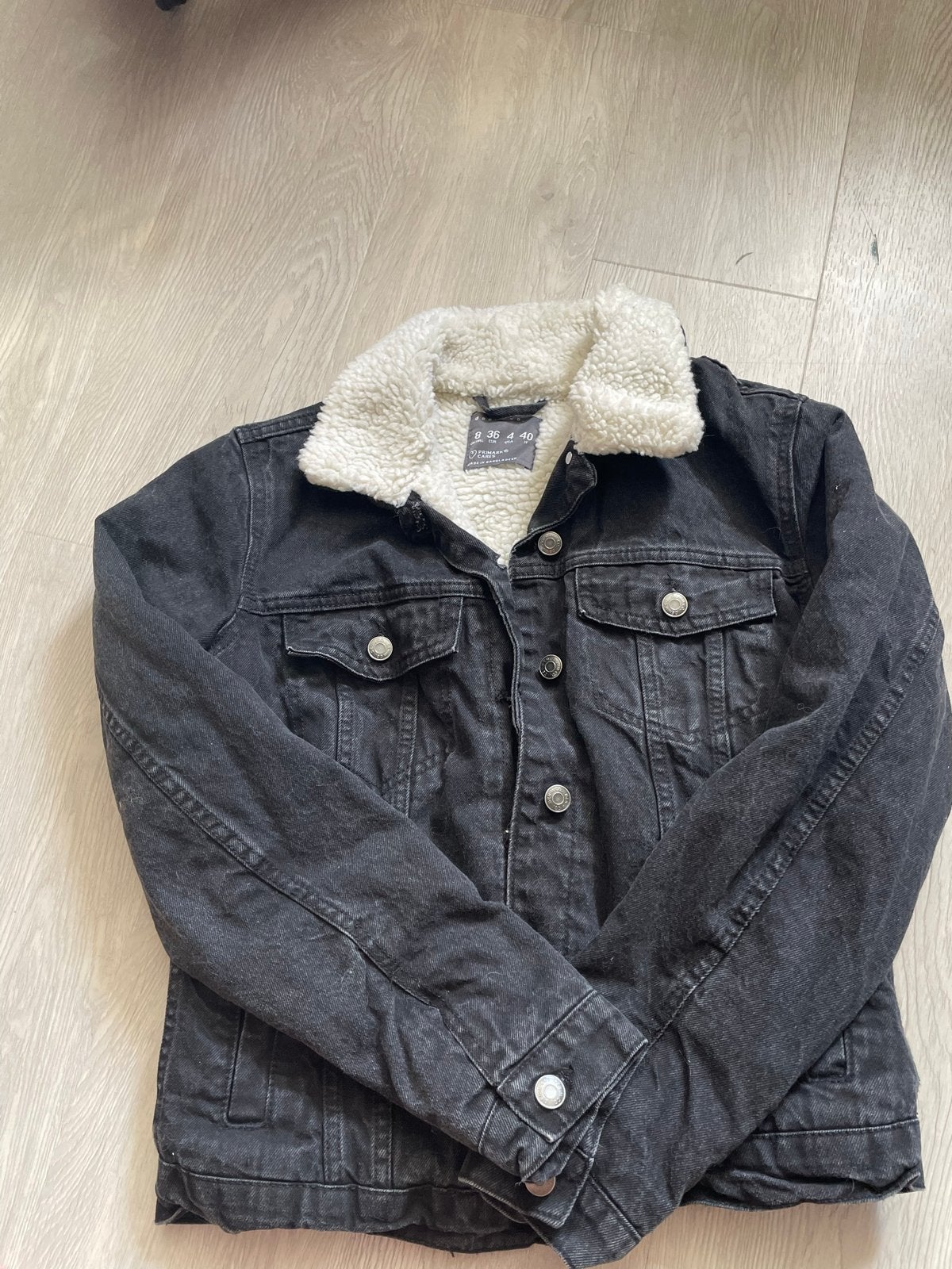 Denim Co. spijkerjas met teddy voering - Maat 36 (S), Ophalen of Verzenden, Zo goed als nieuw, Maat 36 (S), Zwart
