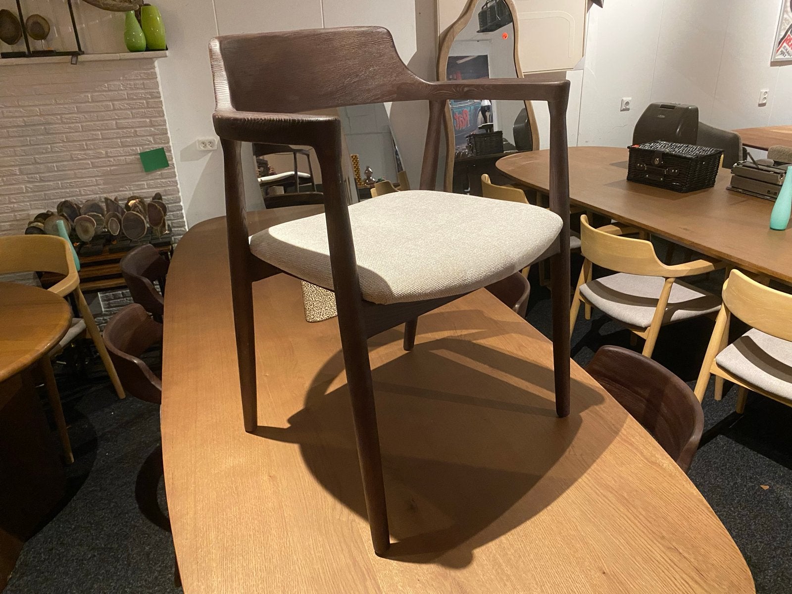 6x Japandi Massief Essen Stoel Donkerbruin, Ophalen, Bruin, Nieuw, Vijf, Zes of meer stoelen
