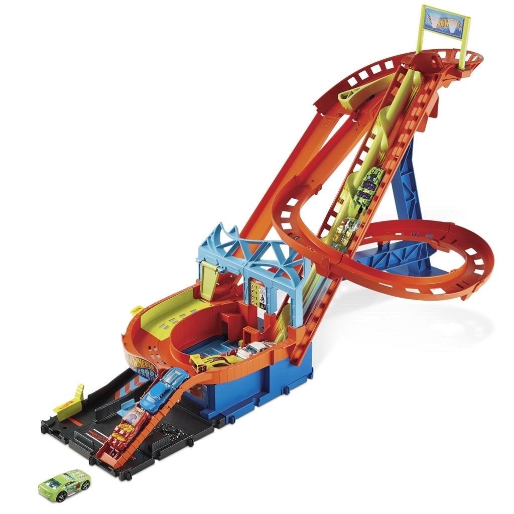 Hot Wheels Racebaan met Lanceerder en 4 nieuwe hotwheels!, Ophalen of Verzenden, Gebruikt