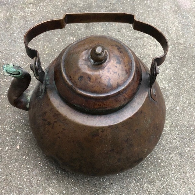 Antieke roodkoperen waterketel, z.g. appèlketel, Ophalen of Verzenden, Koper