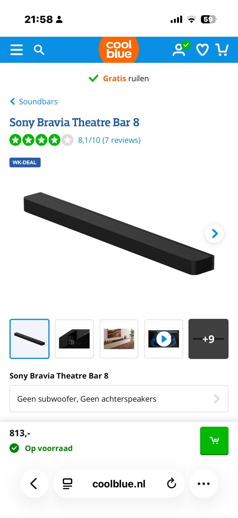Sony Bravia Theatre Bar 8 Soundbar OPHALEN, Ophalen, Nieuw