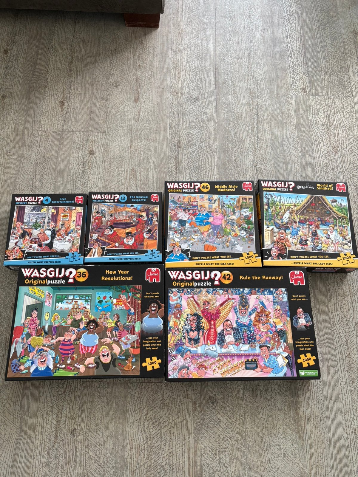 Puzzels Wasgij, Ophalen, 500 t/m 1500 stukjes, Zo goed als nieuw