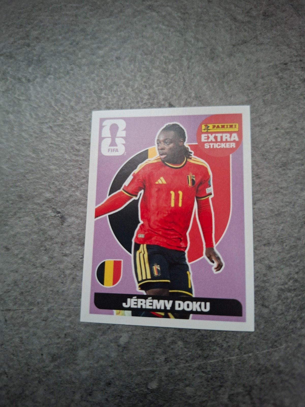 Panini Extra sticker USA 2026. Jeremy Doku België., Ophalen of Verzenden, Zo goed als nieuw, Sticker