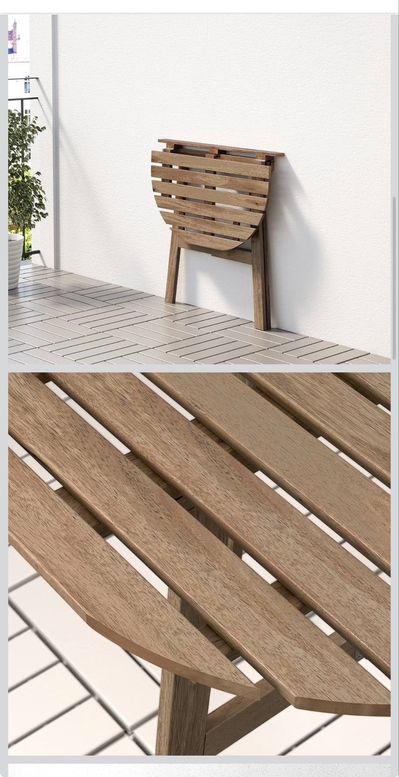 IKEA Askholmen ASKHOLMEN tafel voor muur, buiten, 70x44 cm,, Tuin en Terras, Ophalen, Nieuw, Rechthoekig, Hout