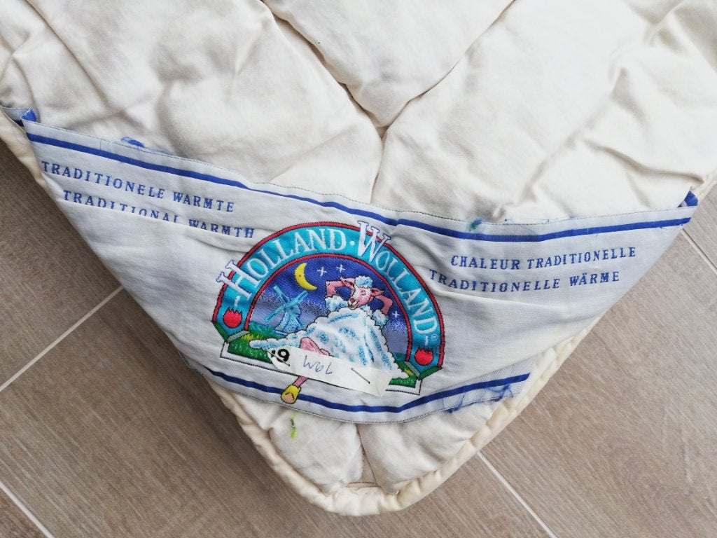 Winterdekbed in wol 140/200 cm, Gebruikt, Eenpersoons, Wit, Ophalen of Verzenden