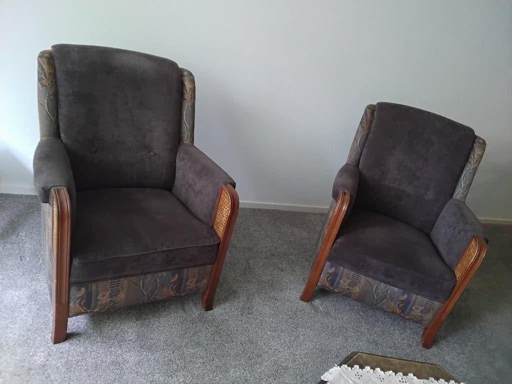 2 luie stoelen, Ophalen, Gebruikt, Twee, Bruin