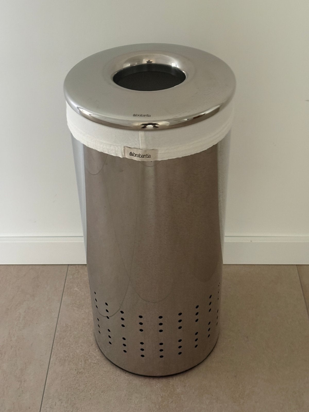 Brabantia Wasmand - RVS met deksel en waszak, Ophalen, Zo goed als nieuw