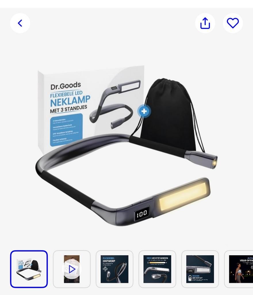 Flexibele Neklamp met Batterij Display en Dustbag, Ophalen of Verzenden, Nieuw