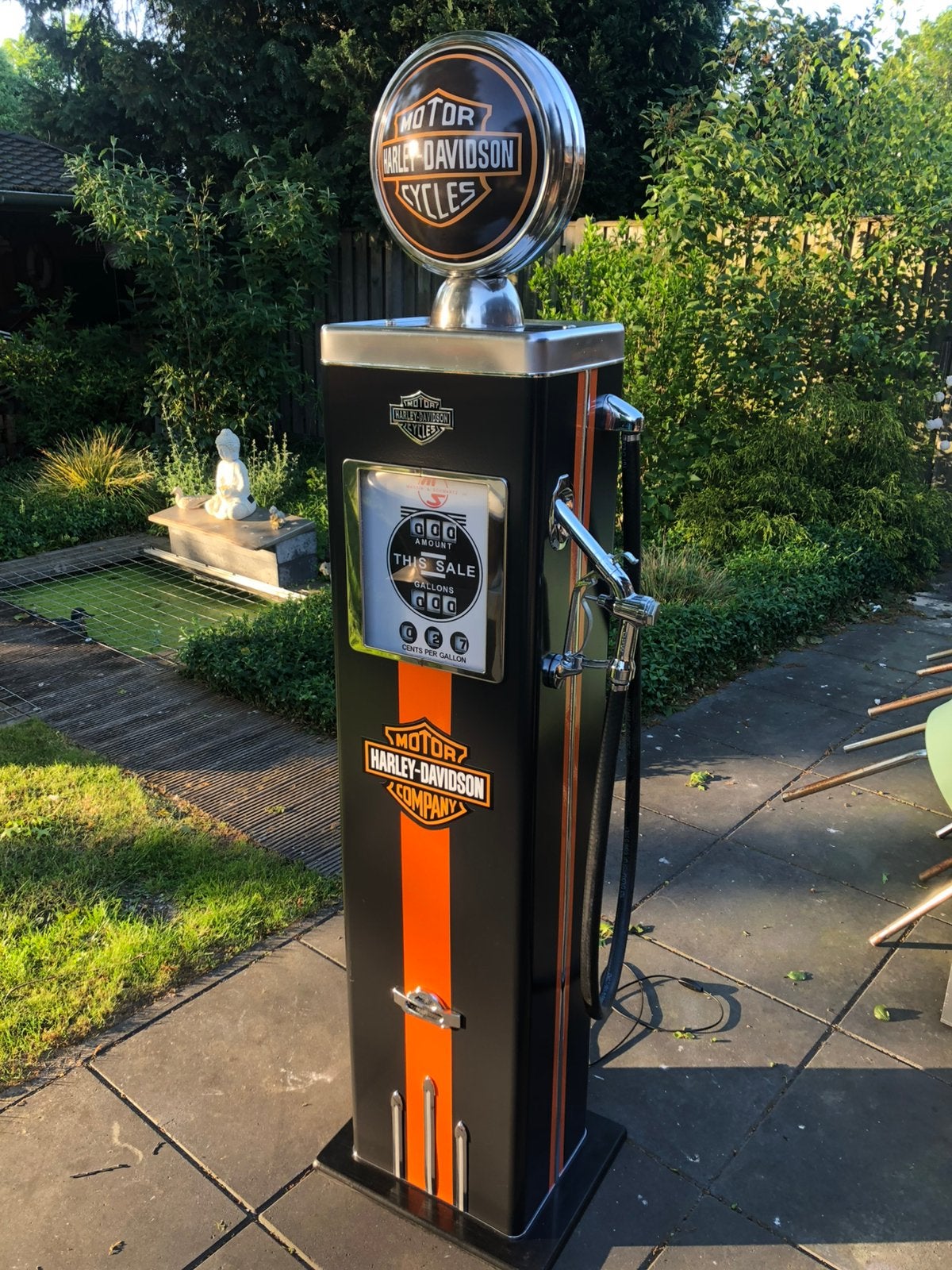 Harley-Davidson benzinepomp retro vintage mancave, Ophalen, Zo goed als nieuw, Gebruiksvoorwerp