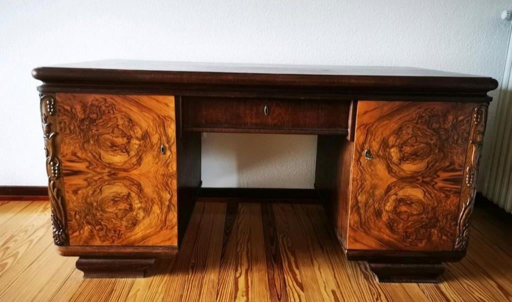 Stijlvol Art Deco Bureau met Wortelfineer, Ophalen of Verzenden, Gebruikt