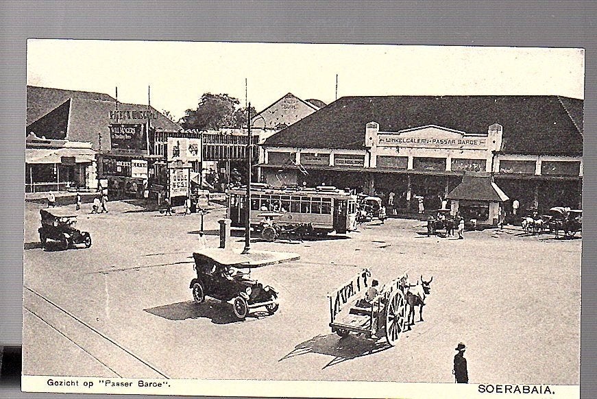 TRAM Ned Indië  1905 Pasar Baroe Soerabaja (19-50), Ophalen of Verzenden, Voor 1920, Buiten Europa