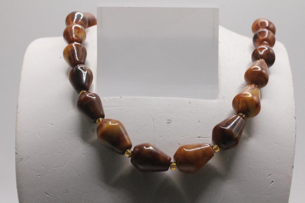 vintage ketting, Sieraden, Tassen en Uiterlijk, Kettingen, Ophalen of Verzenden, Zo goed als nieuw, Beige, Overige materialen