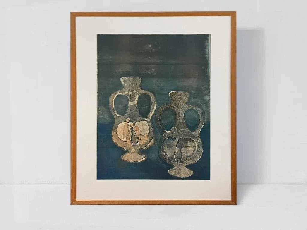 A.I. Cornelis Vazen met Handvat – 1966 | A.I. Cornelis, Antiek en Kunst, Ophalen, Overige materialen, Overige technieken, Stilleven
