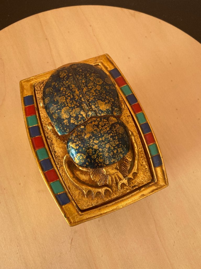 Egyptische doosje Scarab artisans guild international, Verzamelen, Beelden en Beeldjes, Ophalen, Zo goed als nieuw, Dier