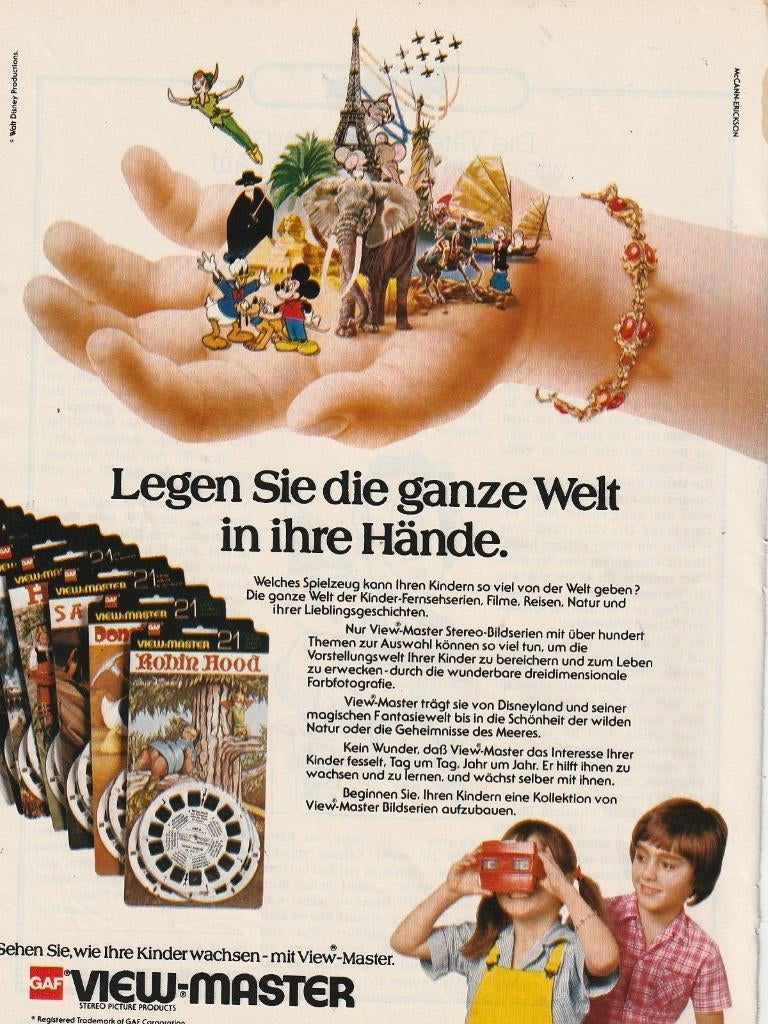 Retro reclame 1978 View-Master speelgoed Robin Hood, Verzamelen, Retro, Verzenden, Overige typen