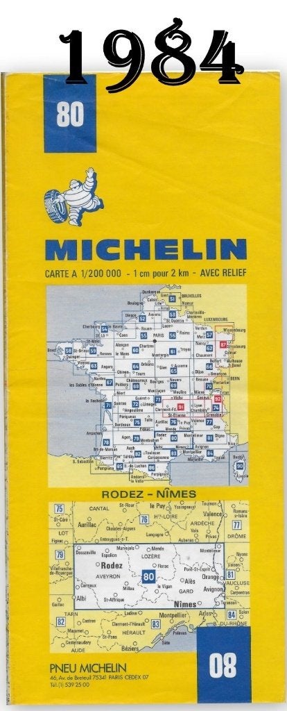 Plattegrond  Michelin Nimes Nr 80 1984, Boeken, Gelezen, Ophalen of Verzenden, Landkaart, 1800 tot 2000