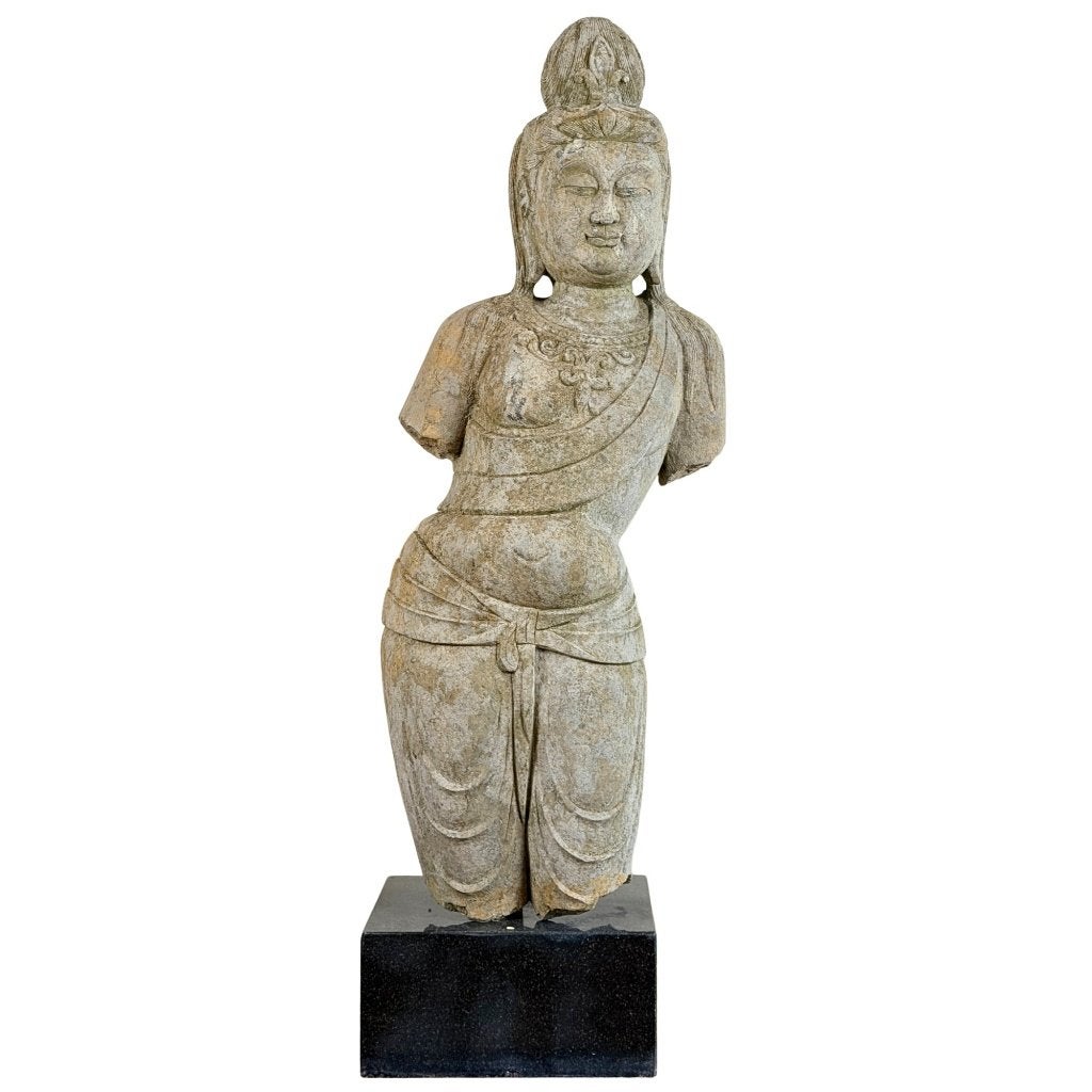 Guanyin – Chinees natuursteen – late Qing – 92 cm, Ophalen