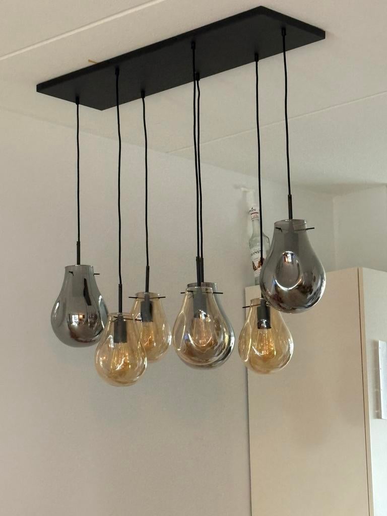 Coco Maison Charlie 7-lichts + 2 lossen hang lampen, Ophalen of Verzenden, Zo goed als nieuw, Glas, Modern