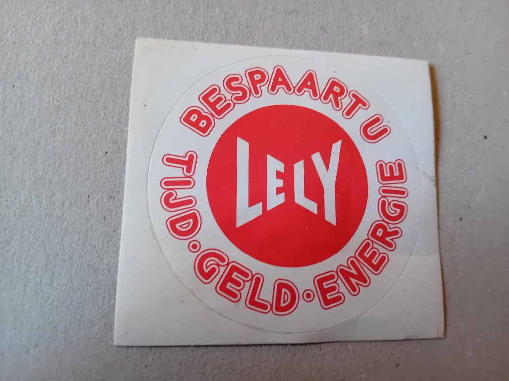 Lely logo sticker bespaart u tijd-geld-energie 7cm, Ophalen of Verzenden, Zo goed als nieuw, Bedrijf of Vereniging