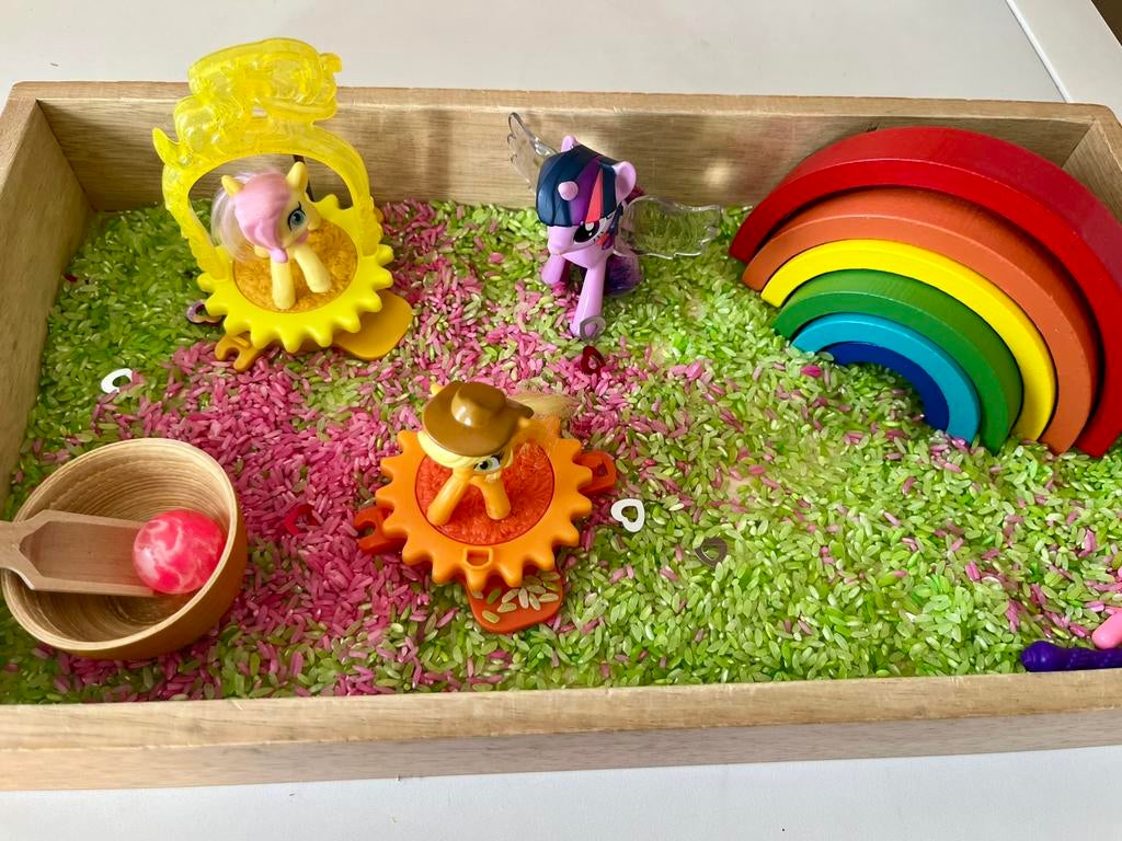 Sensorische speelbak My little pony’s en eenhoorn, Ophalen of Verzenden, Gebruikt