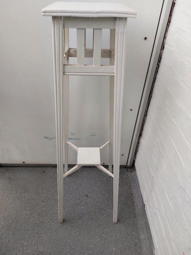 Vintage handgemaakt Piedestal plantenstandaard hout, Ophalen
