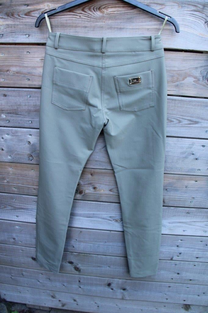 Broek kaki Elisabetti Franchi mt 40 Vaste prijs, Maat 38/40 (M), Zo goed als nieuw, Lang, Groen