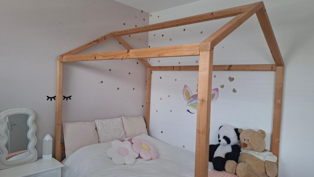 Huisje bedframe maat 140x200, Ophalen, 180 cm of meer, 100 cm of meer