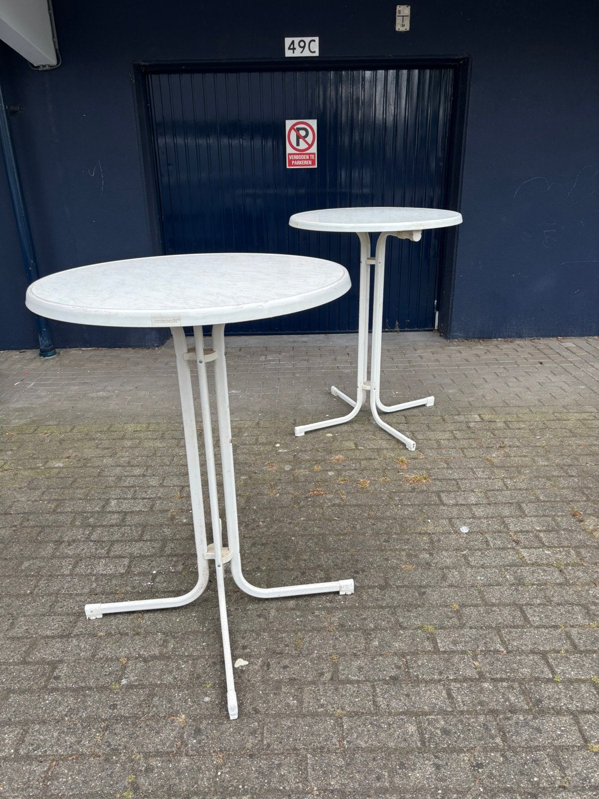2 statafels doorsnee tafelblad 85 cm, Ophalen, Gebruikt
