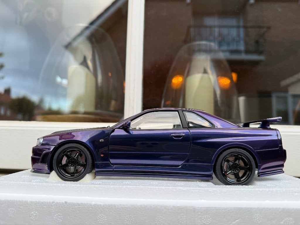 1:18 Nissan Skyline R34 GT-R Nismo Z-Tune paars Autoart, Hobby en Vrije tijd, Modelauto's | 1:18, Auto, Autoart, Nieuw, Ophalen of Verzenden