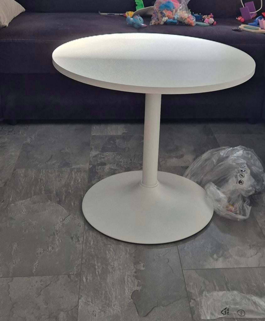 Witte 2-in-1 Bar- en Salontafel - Nieuw in Doos, Ophalen, Minder dan 55 cm, Metaal of Aluminium, Modern, multifunctioneel