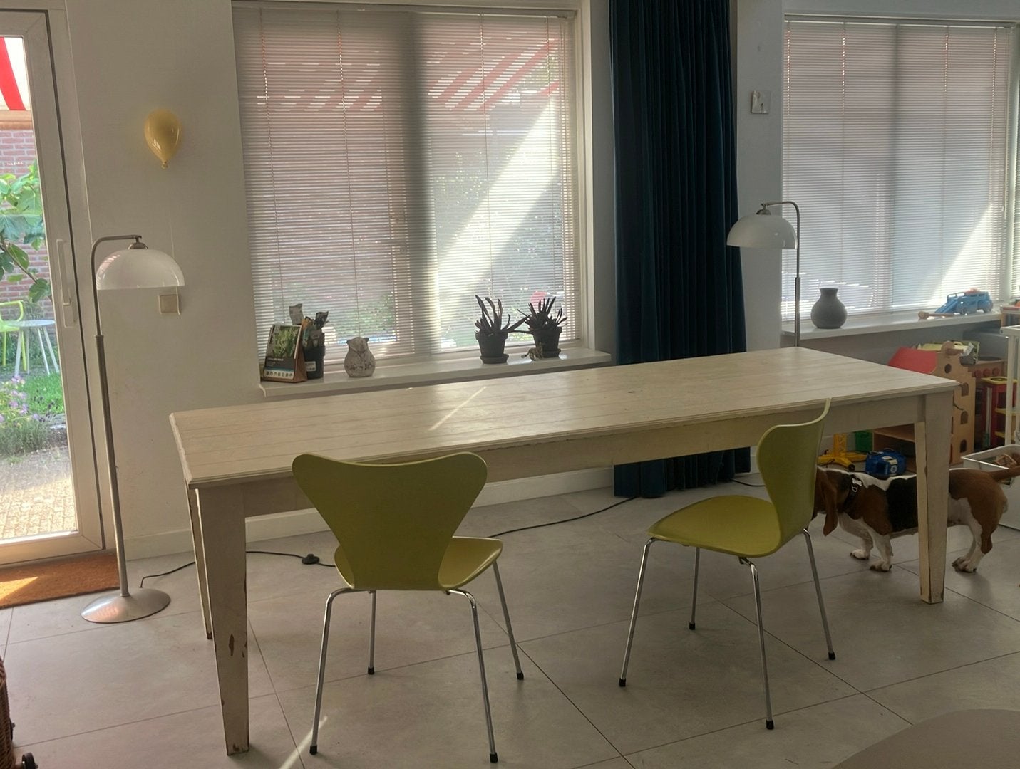 Lange eettafel, Ophalen, 200 cm of meer, 50 tot 100 cm, Zo goed als nieuw
